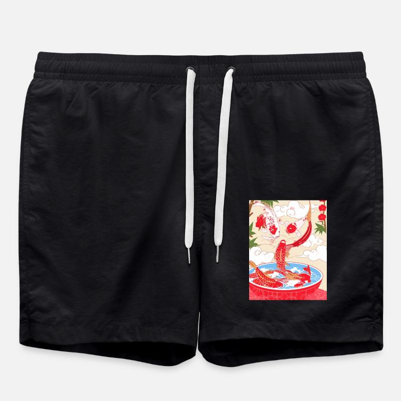 Japon ,Kawaii,anime,ramen,koi, kawaii - Short de bain - noir