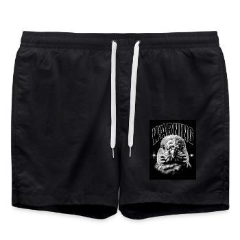Warning Dove Bird Gift - Swim Trunks - black - Front - AI Model Male 185 light (185cm)