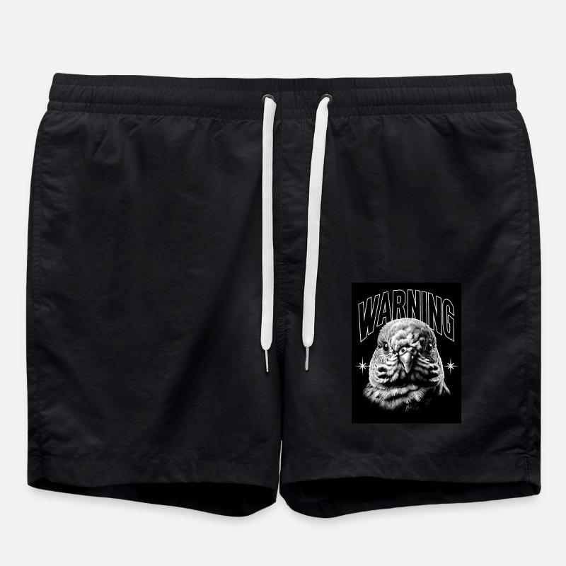Warning Dove Bird Gift - Swim Trunks - black