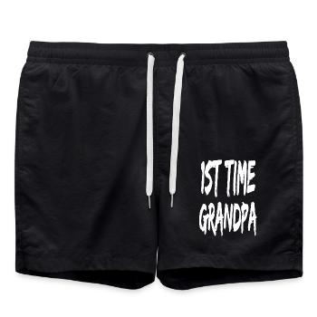1st Time Grandpa - Swim Trunks - black - Front - AI Model Male 185 light (185cm)