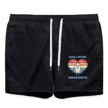 Amoureux des chiens depuis la naissance - Short de bain - noir - Devant - AI Model Male 185 light (185cm)