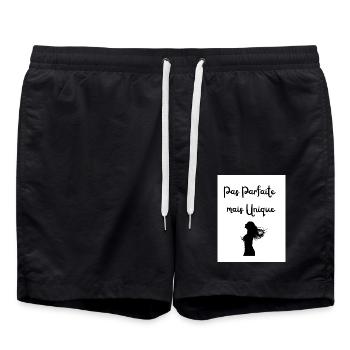 Not Perfect but Unique - Swim Trunks - black - Front - AI Model Male 185 light (185cm)