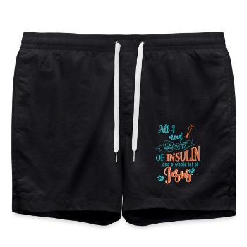 Diabetics All I Need Is A Little Bit - Swim Trunks - black - Front - AI Model Male 185 light (185cm)