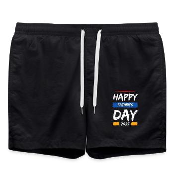 Happy father's day 2025 - Swim Trunks - black - Front - AI Model Male 185 light (185cm)