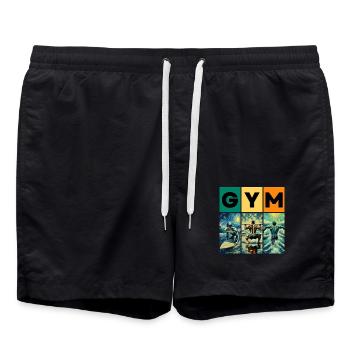 GYMNASE - Short de bain - noir - Devant - AI Model Male 185 light (185cm)