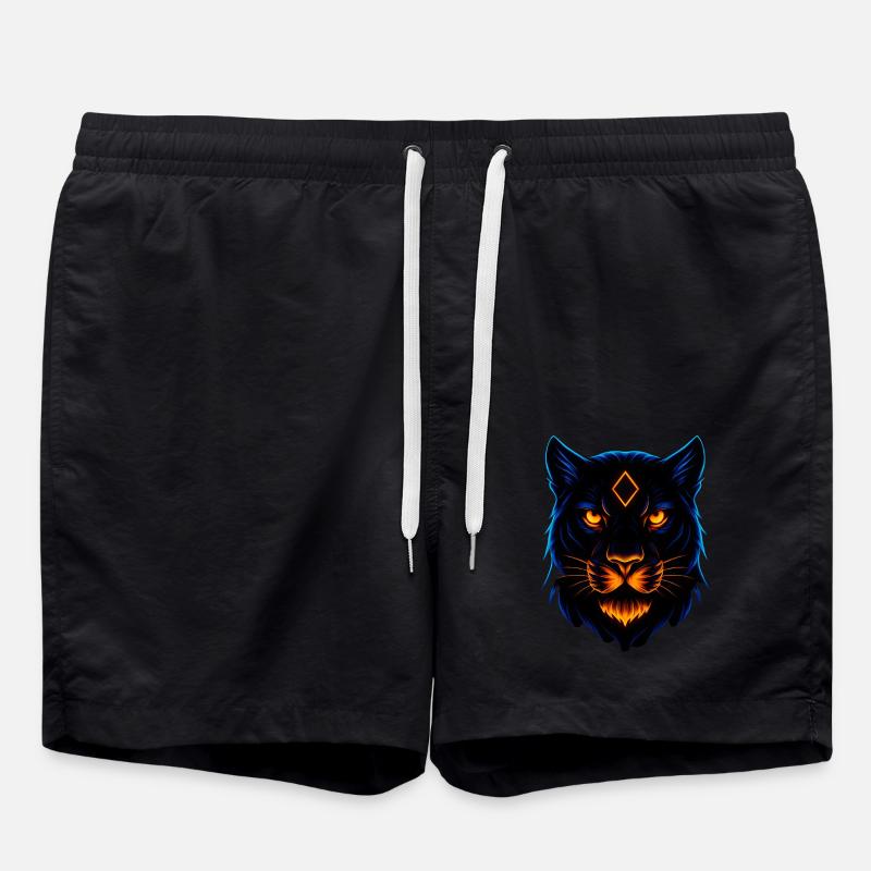 Néon Panthère Fière Sauvage Luminescente - Short de bain - noir