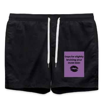Oops for slightly bruising your HUGE EGO - Short de bain - noir - Devant - AI Model Male 185 light (185cm)