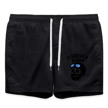 Biker Skull Motorcycle - Swim Trunks - black - Front - AI Model Male 185 light (185cm)