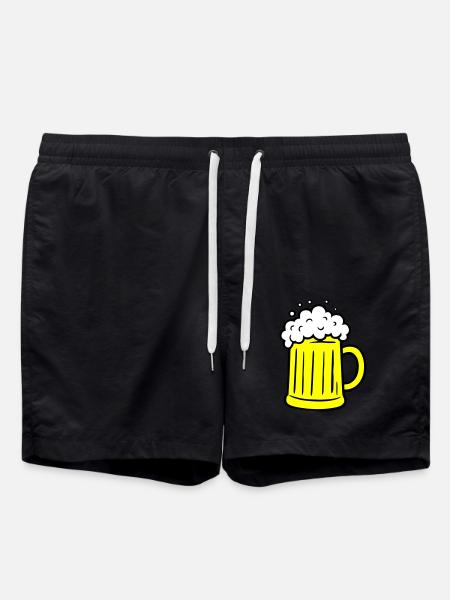 Bier Comic Bierglas - Badeshorts - Schwarz