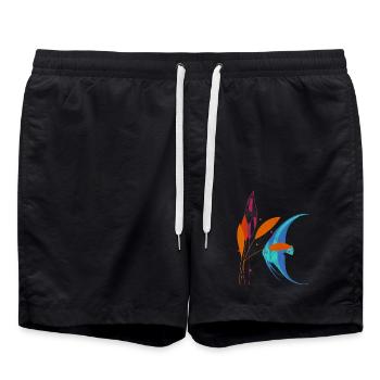 Poissons et plantes - Short de bain - noir - Devant - AI Model Male 185 light (185cm)