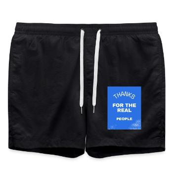 THANKS for the real people - Short de bain - noir - Devant - AI Model Male 185 light (185cm)
