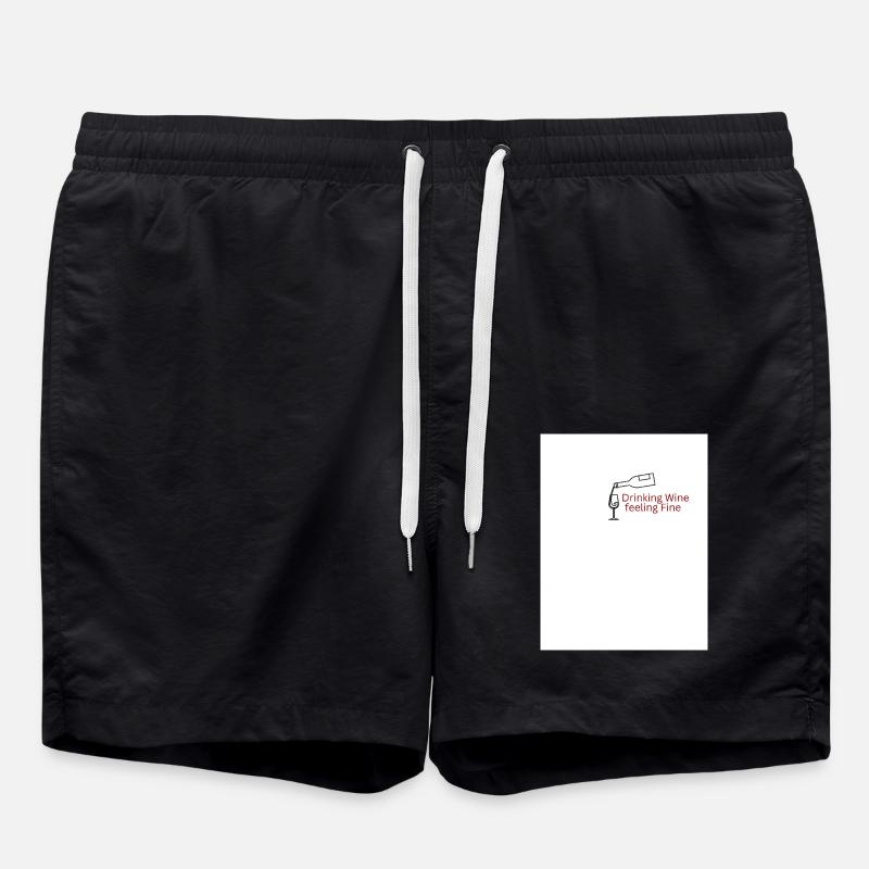 Drinking Wine feeling Fine - Badeshorts - Schwarz