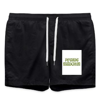 PFERDEMÄDCHEN Retro-Design - Badeshorts - Schwarz - Vorne - AI Model Male 185 light (185cm)