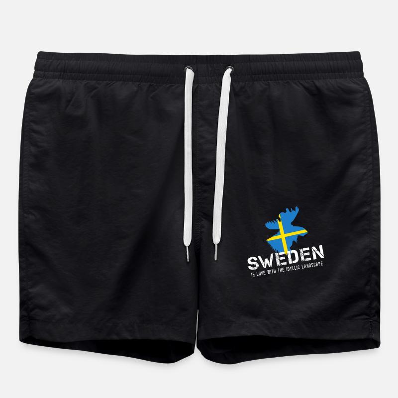 Sweden Sverige Swede - Swim Trunks - black