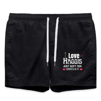 J’adore le haggis, mais ne demandez pas ce qu’il y a dedans - Short de bain - noir - Devant - AI Model Male 185 light (185cm)