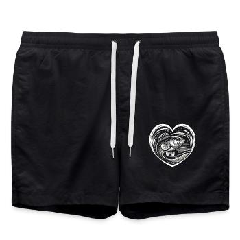 Poisson bar - Short de bain - noir - Devant - AI Model Male 185 light (185cm)