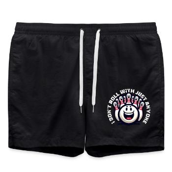 ICH SPIELE NICHT MIT IRGENDJEMANDEM - Badeshorts - Schwarz - Vorne - AI Model Male 185 light (185cm)
