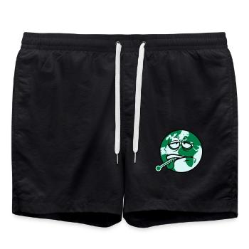 virus de la terre virus bactéries thermomètre l'humanité - Short de bain - noir - Devant - AI Model Male 185 light (185cm)