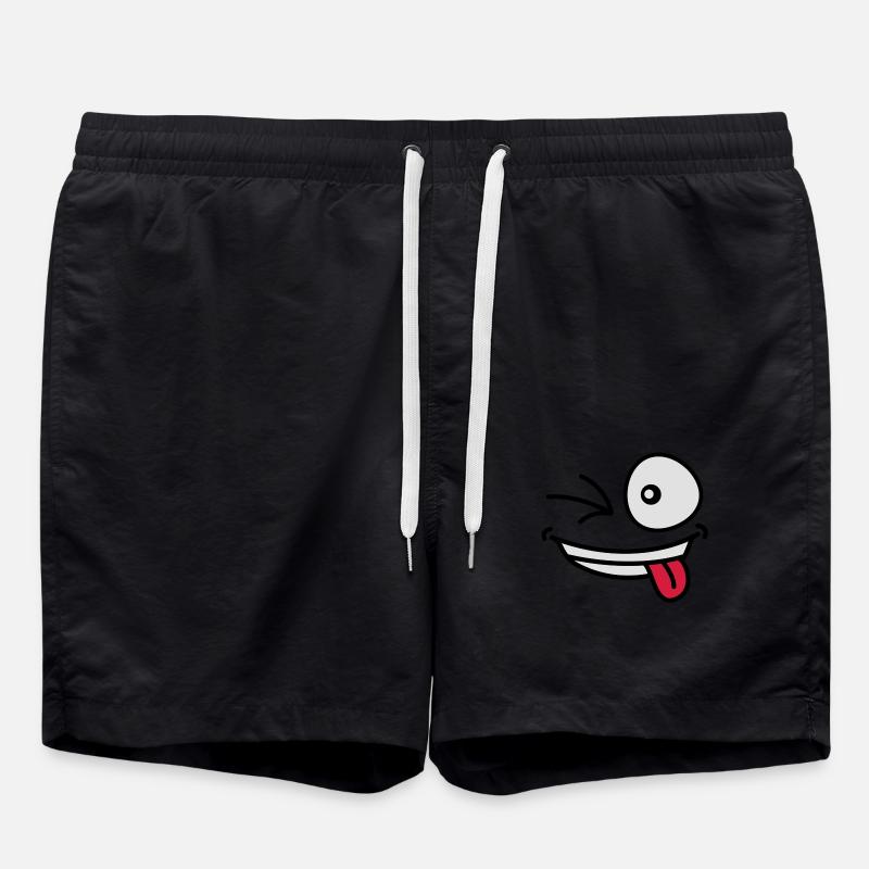 crazy_grin_face - Swim Trunks - black