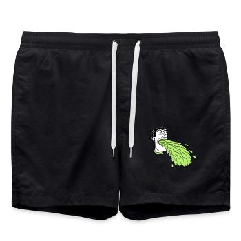 vomit vomit sick sick vomit ek - Swim Trunks - black - Front - AI Model Male 185 light (185cm)