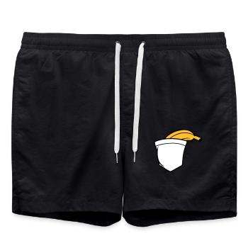 banane obst lustig gesund essen hunger lecker tasc - Badeshorts - Schwarz - Vorne - AI Model Male 185 light (185cm)