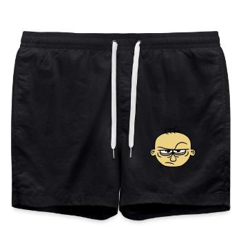 visage dessin animé comique cliparts mal furieux fou - Short de bain - noir - Devant - AI Model Male 185 light (185cm)