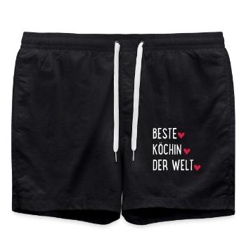 Beste Köchin der Welt - Badeshorts - Schwarz - Vorne - AI Model Male 185 light (185cm)