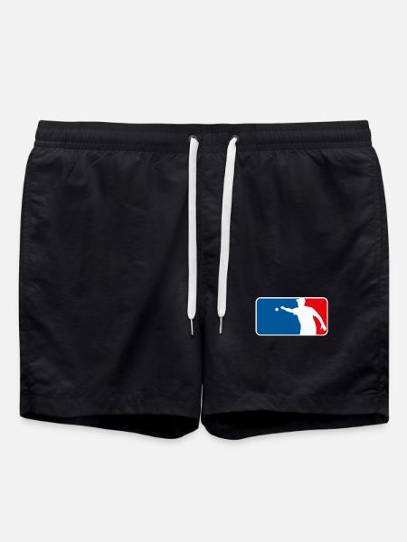 Petanque Boule Logo Major League USA Frankrijk Stijl - Zwemshorts - zwart