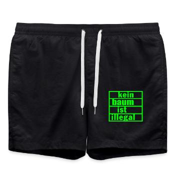 Kein baum ist illegal - Badeshorts - Schwarz - Vorne - AI Model Male 185 light (185cm)