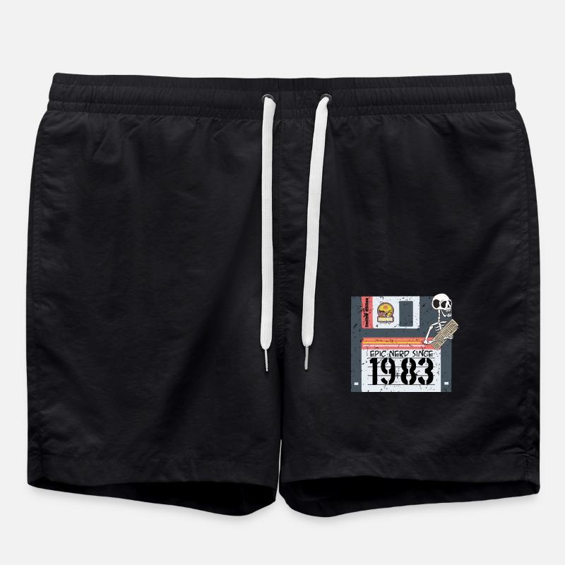 Nerd birthday 1983 - Swim Trunks - black