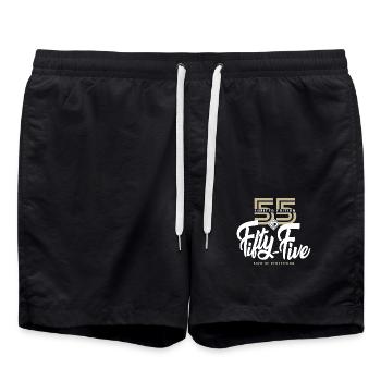 55 years fifty five Birthday gift 55 years - Swim Trunks - black - Front - AI Model Male 185 light (185cm)