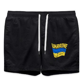 Flag Wehen Ukraine - Swim Trunks - black - Front - AI Model Male 185 light (185cm)