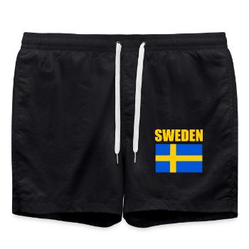 Schweden - Badeshorts - Schwarz - Vorne - AI Model Male 185 light (185cm)