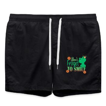 Don't Froget to smile - Badeshorts - Schwarz - Vorne - AI Model Male 185 light (185cm)
