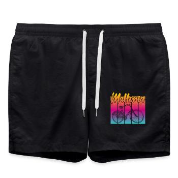 Vintage Bike Mallorca Sunset - Swim Trunks - black - Front - AI Model Male 185 light (185cm)