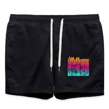 Vintage Bike Mallorca Coucher de soleil - Short de bain - noir - Devant - AI Model Male 185 light (185cm)