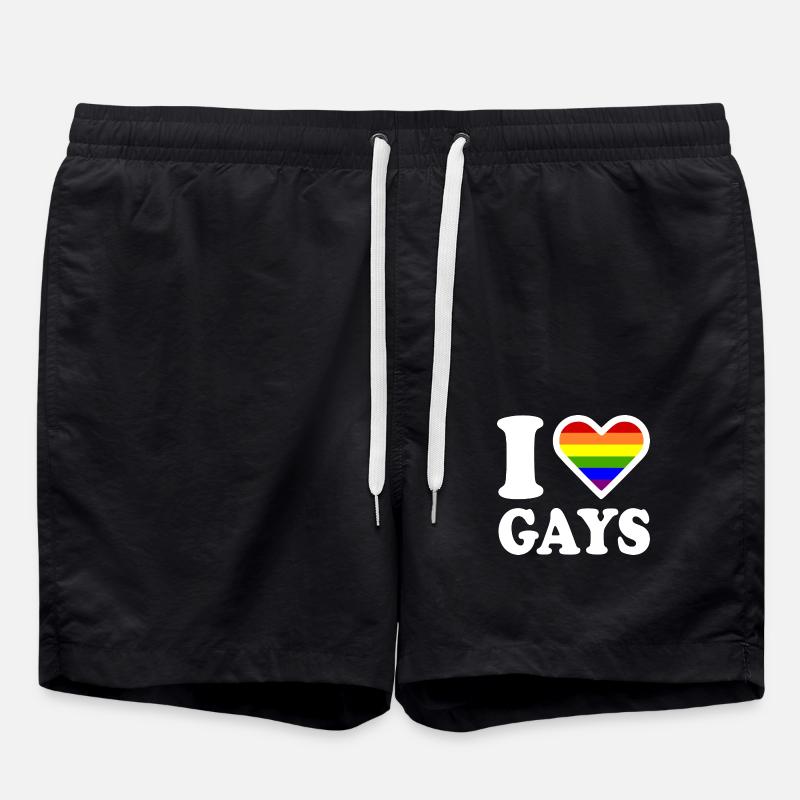 I love gays - Short de bain - noir