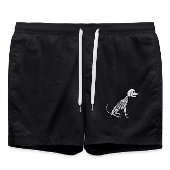Halloween Skelett Hund Design - Badeshorts - Schwarz - Vorne - AI Model Male 185 light (185cm)