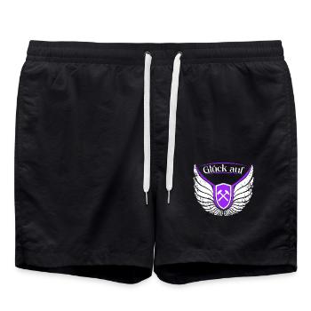 Erzgebirge Glück auf Heimat Wandern Bergbau - Badeshorts - Schwarz - Vorne - AI Model Male 185 light (185cm)