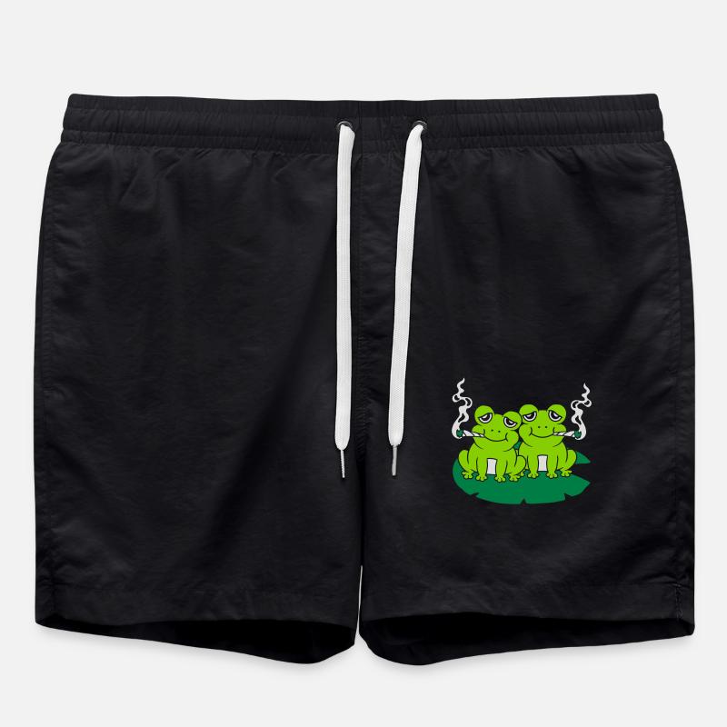 Joint rauchen 2 Frösche - Badeshorts - Schwarz