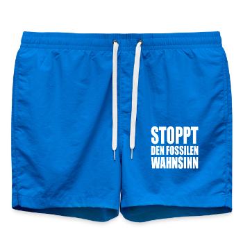 Stoppt den fossilen wahnsinn - Badeshorts - Cobalt blue - Vorne