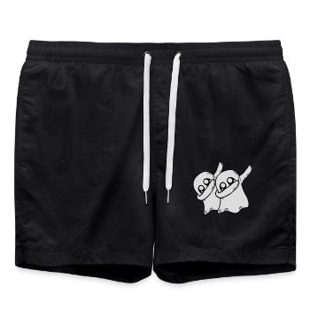 2 Dabbing Ghosts Friends - Swim Trunks - black - Front - AI Model Male 185 light (185cm)