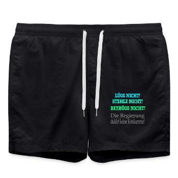 Lüg nicht stehle nicht betrüge nicht die Regierung - Badeshorts - Schwarz - Vorne - AI Model Male 185 light (185cm)