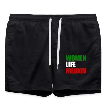Women life freedom - Badeshorts - Schwarz - Vorne - AI Model Male 185 light (185cm)