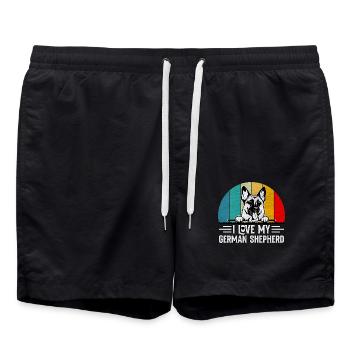 I love my German Shepherd - Swim Trunks - black - Front - AI Model Male 185 light (185cm)