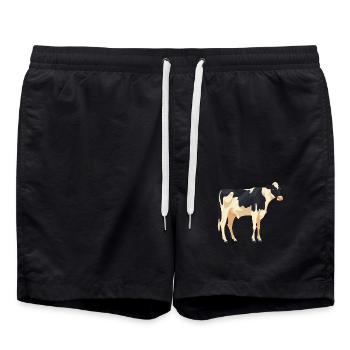 Stehende Kuh - Einfaches Design - Badeshorts - Schwarz - Vorne - AI Model Male 185 light (185cm)