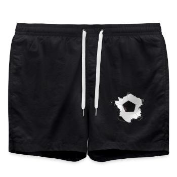 France | real football | Map - Swim Trunks - black - Front - AI Model Male 185 light (185cm)