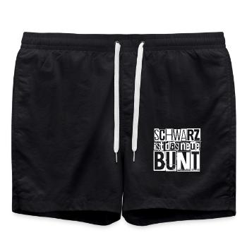 Schwarz ist das neue Bunt - Badeshorts - Schwarz - Vorne - AI Model Male 185 light (185cm)