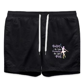 Ballet Is Like Dreaming On Your Feet Dance Balleri - Badeshorts - Schwarz - Vorne - AI Model Male 185 light (185cm)