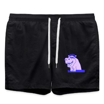 Drôle Cool Nielpferd DJ Mixer Musique de fête - Short de bain - noir - Devant - AI Model Male 185 light (185cm)